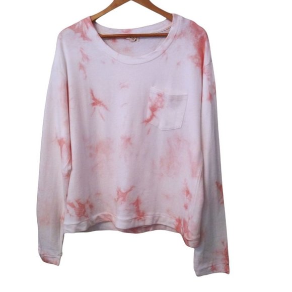 POLGIRLS Pink Cloud (Tie-Dye) Pullover Lightweight‎ Sweatshirt L - Picture 1 of 9